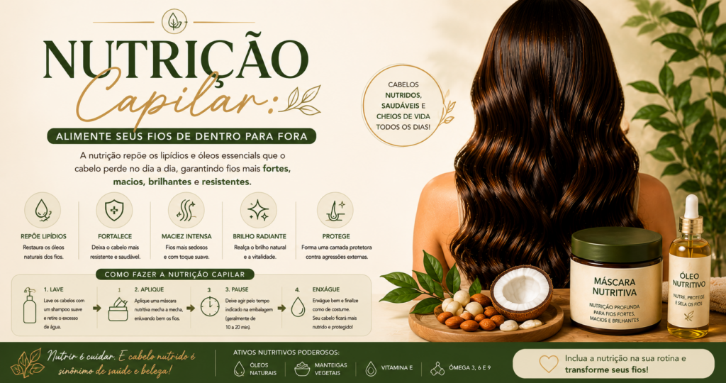 Nutrição Capilar: O Segredo para Cabelos Fortes, Alinhados e Sem Frizz